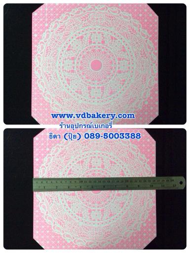 (61019) กระดาษรองเค้ก สีชมพูลวดลาย ขนาด 2 ปอนด์ (20ใบ/แพค)