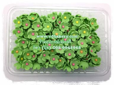 (5700G) ดอกไม้น้ำตาลไอซ์ซิ่งงอ สีเขียว (300ดอก/กล่อง)