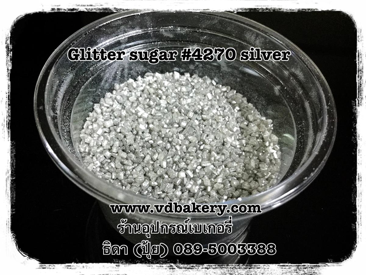 เกล็ดน้ำตาล Glitter Sugar #4270 Silver (50 g.)