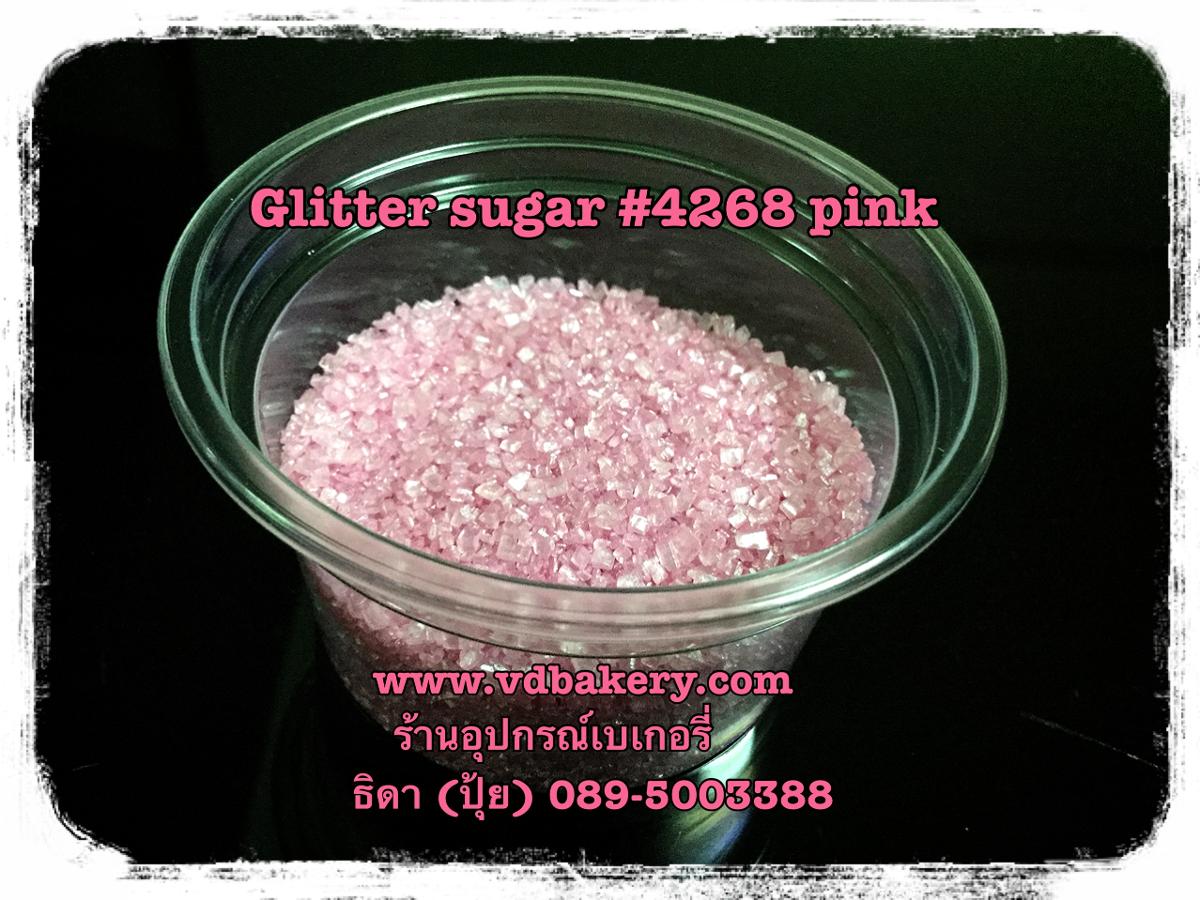 เกล็ดน้ำตาล Glitter Sugar #4268 Pink (50 g.)