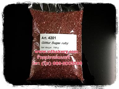 เกล็ดน้ำตาล Glitter Sugar 4201 Ruby (700 g.)